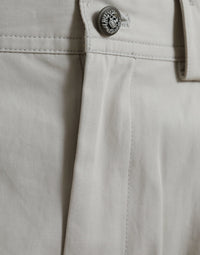 Dolce & Gabbana Beige Cotton High Waist Tapered Women's Pants