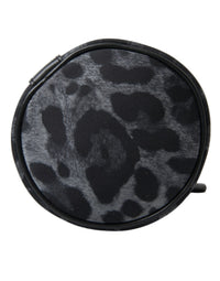 Dolce & Gabbana Black Leopard Round Slim Tote Bottle Cage Men's Bag