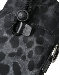 Dolce & Gabbana Black Leopard Round Slim Tote Bottle Cage Men's Bag