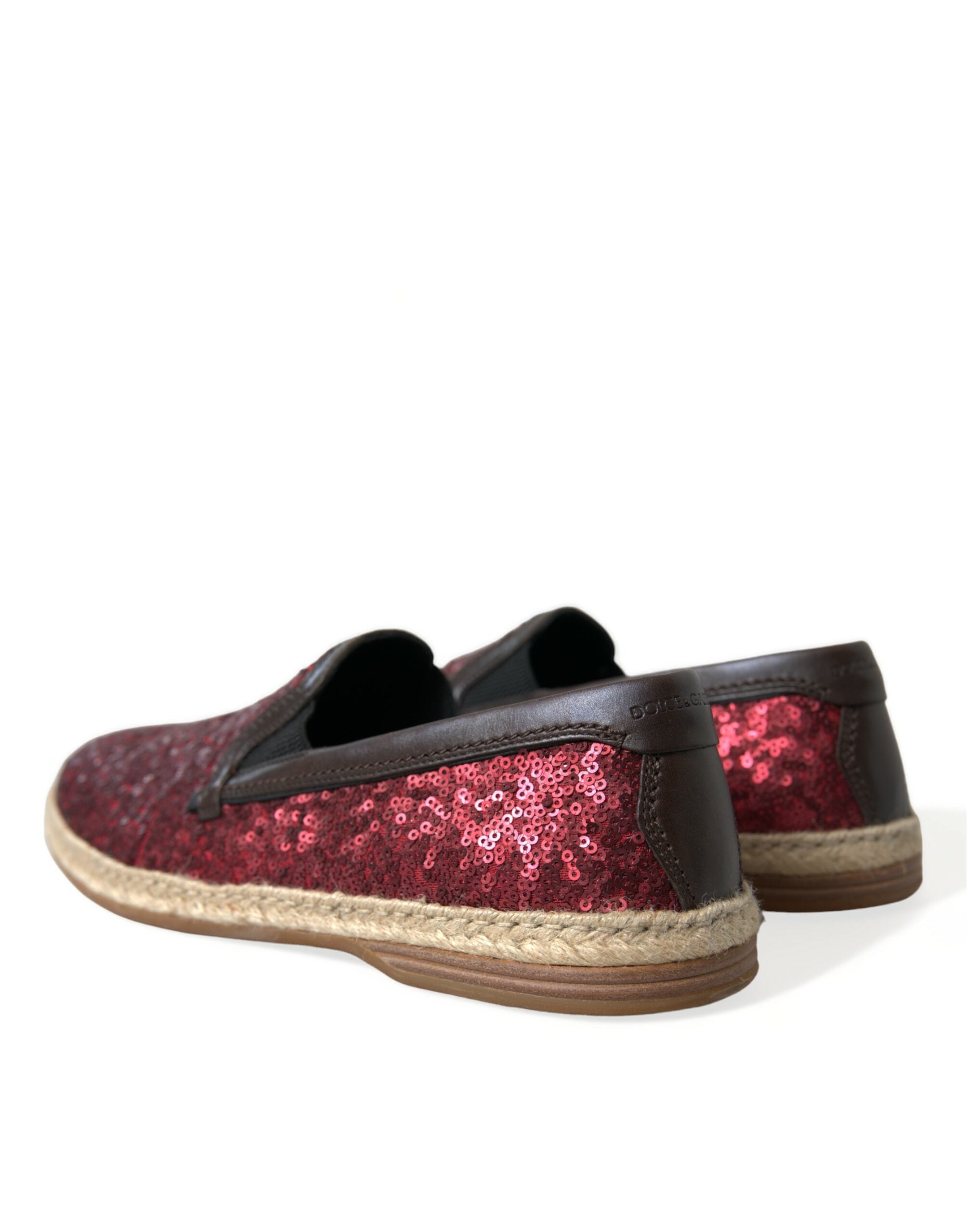 Dolce & Gabbana Red Sequined Loafers Slippers Men Men's Shoes
