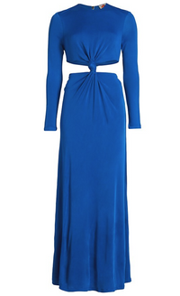Farm Rio Women's Knotted Cut-Out Maxi Dress Royal Blue
