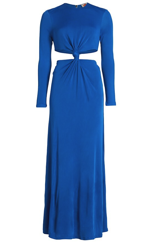 Farm Rio Women's Knotted Cut-Out Maxi Dress Royal Blue
