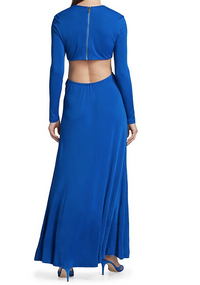 Farm Rio Women's Knotted Cut-Out Maxi Dress Royal Blue