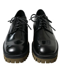 Dolce & Gabbana Dolce & Gabbana Black Leather Lace Up Derby Men Dress Men's Shoes