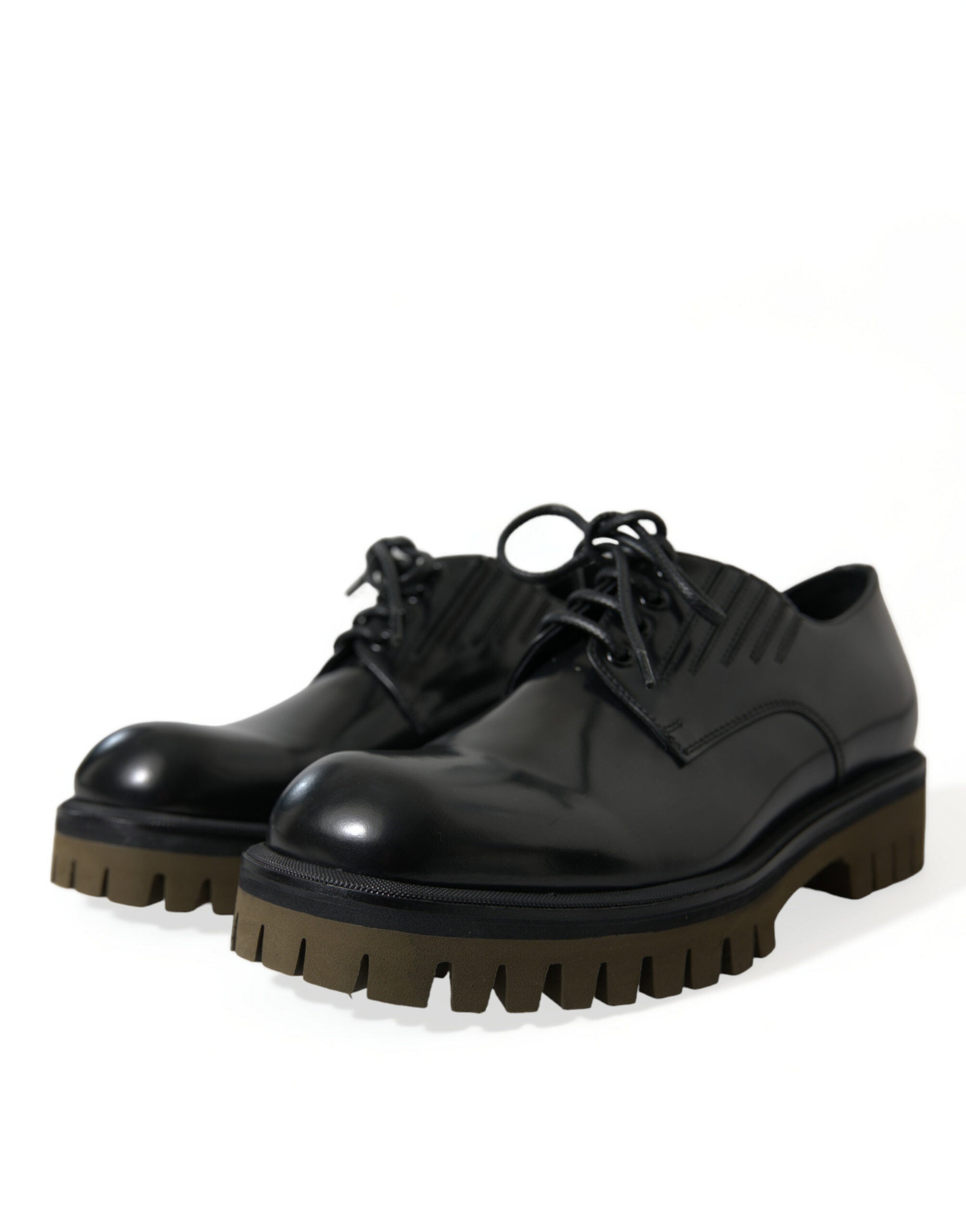 Dolce & Gabbana Dolce & Gabbana Black Leather Lace Up Derby Men Dress Men's Shoes