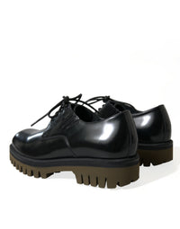 Dolce & Gabbana Dolce & Gabbana Black Leather Lace Up Derby Men Dress Men's Shoes