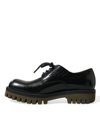 Dolce & Gabbana Dolce & Gabbana Black Leather Lace Up Derby Men Dress Men's Shoes