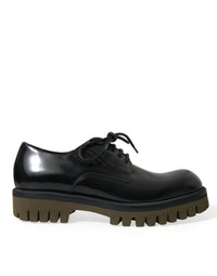 Dolce & Gabbana Dolce & Gabbana Black Leather Lace Up Derby Men Dress Men's Shoes