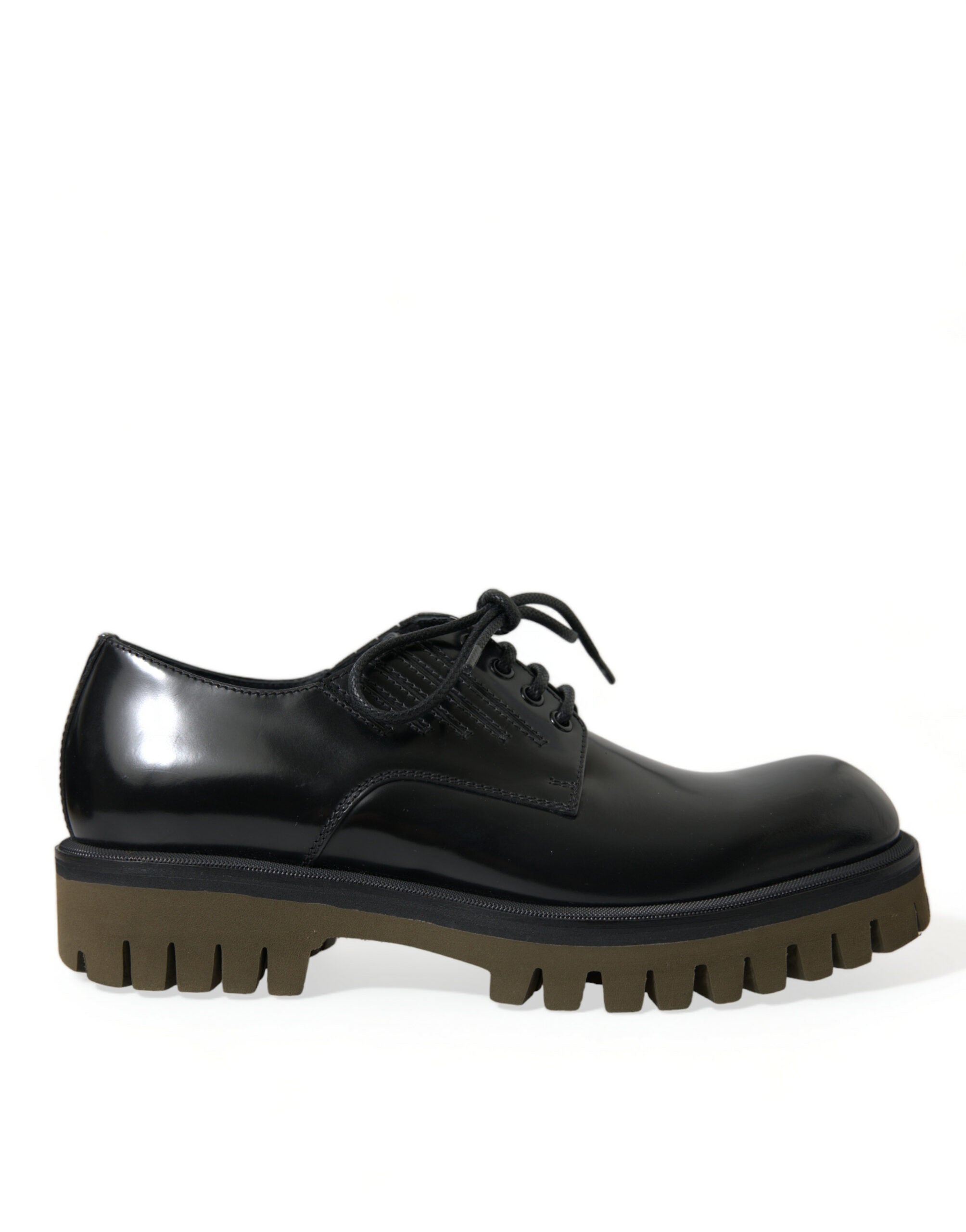 Dolce & Gabbana Dolce & Gabbana Black Leather Lace Up Derby Men Dress Men's Shoes
