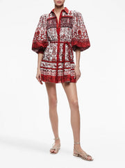 Alice + Olivia Women's Tiffie Red Cotton Belted Mini Dress