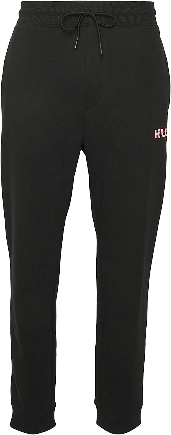 Hugo Boss Men's Black Thick Cotton Drokko Logo Track Pants