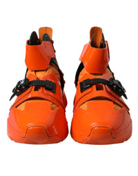 Dolce & Gabbana Orange Multi Panel Chunky High Top Sneakers Men's Shoes