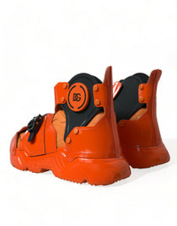Dolce & Gabbana Orange Multi Panel Chunky High Top Sneakers Men's Shoes