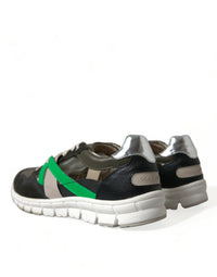 Dolce & Gabbana Multicolor Leather Suede Low Top Sneakers Men's Shoes