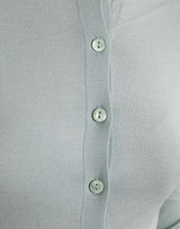 Dolce & Gabbana Light Blue Silk Crew Neck Cardigan Women's Sweater