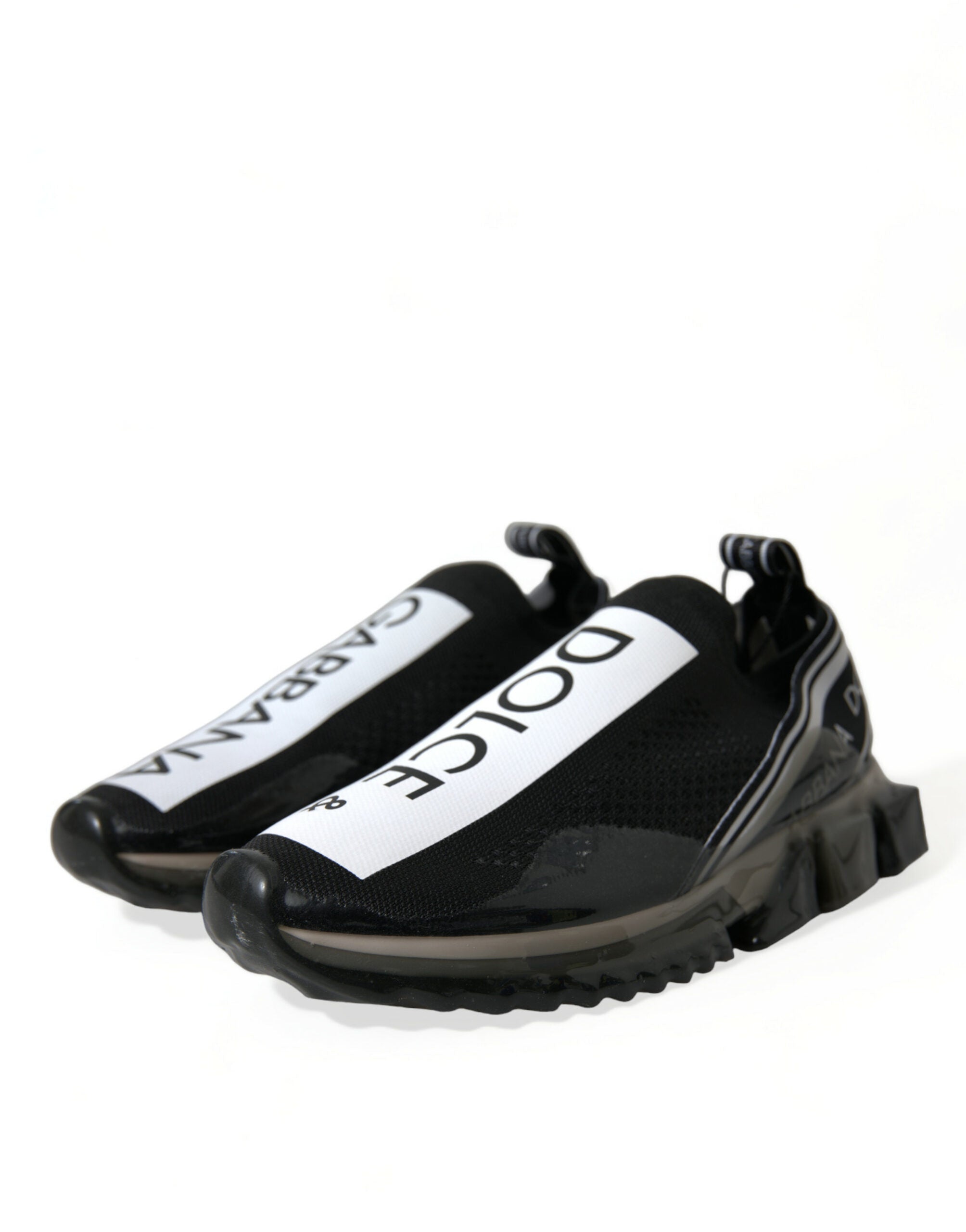 Dolce & Gabbana Black White Slip On Sneakers Sorrento Men's Shoes