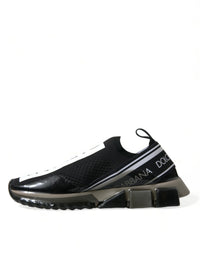 Dolce & Gabbana Black White Slip On Sneakers Sorrento Men's Shoes