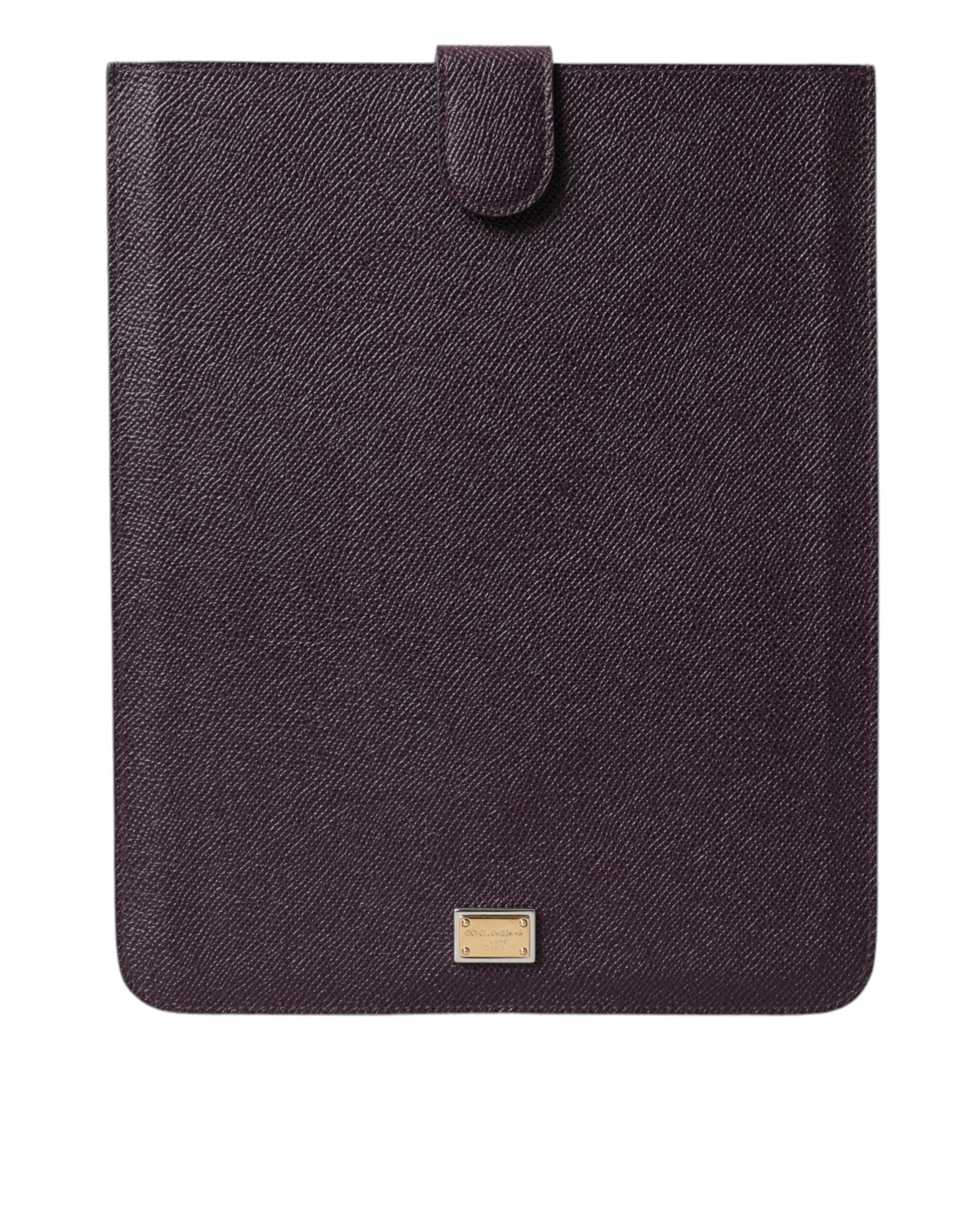 Dolce & Gabbana Dolce & Gabbana Dark Brown Leather Logo Plaque Cover Sleeve Tablet Women's Case