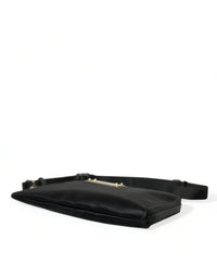 Dolce & Gabbana Black Nylon Logo Plaque Keyring Pouch Clutch Women's Bag