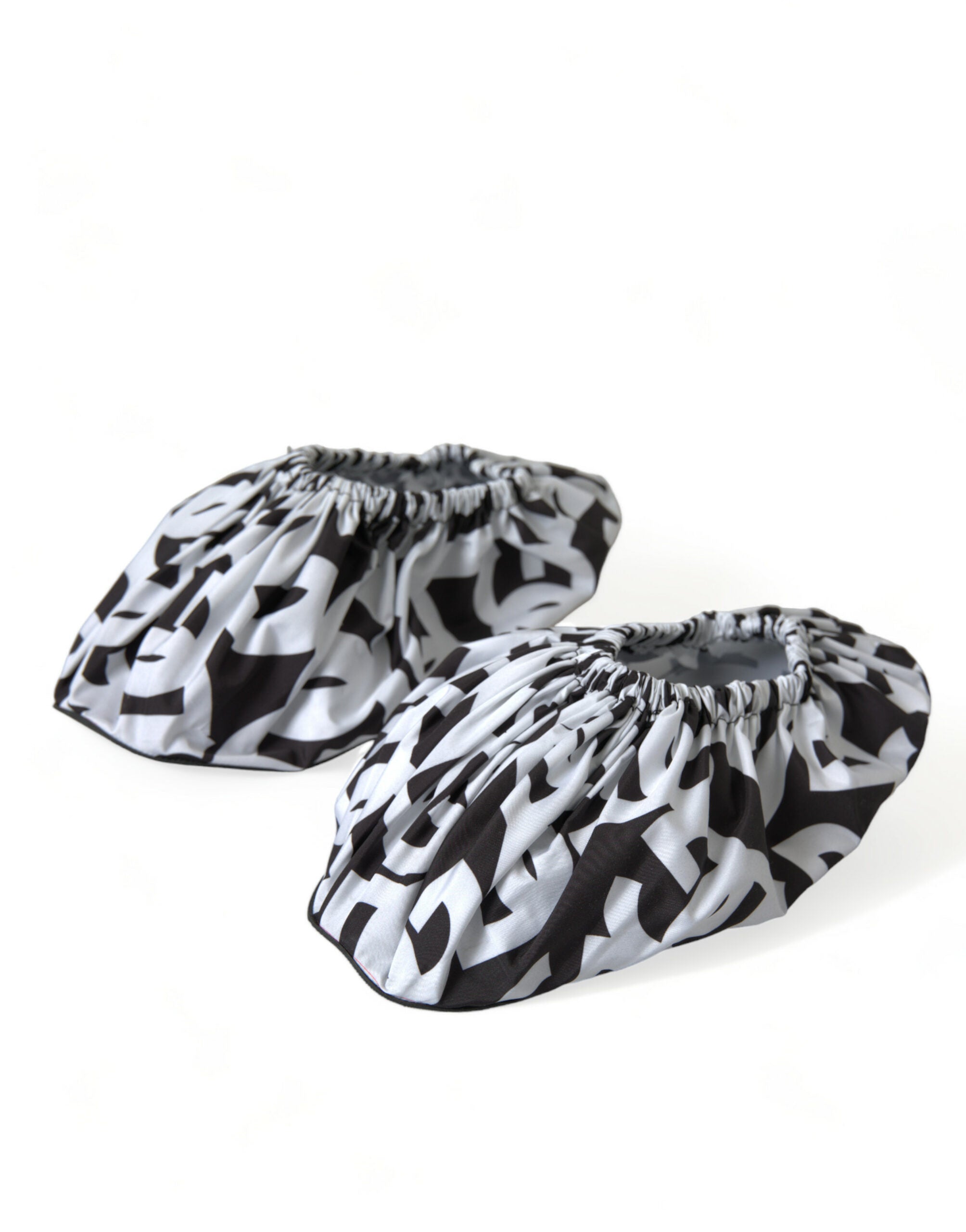 Dolce & Gabbana Dolce & Gabbana White Logo Print Nylon Slip On Flats Women's Shoes