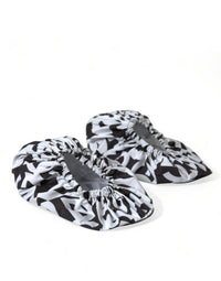 Dolce & Gabbana Dolce & Gabbana White Logo Print Nylon Slip On Flats Women's Shoes