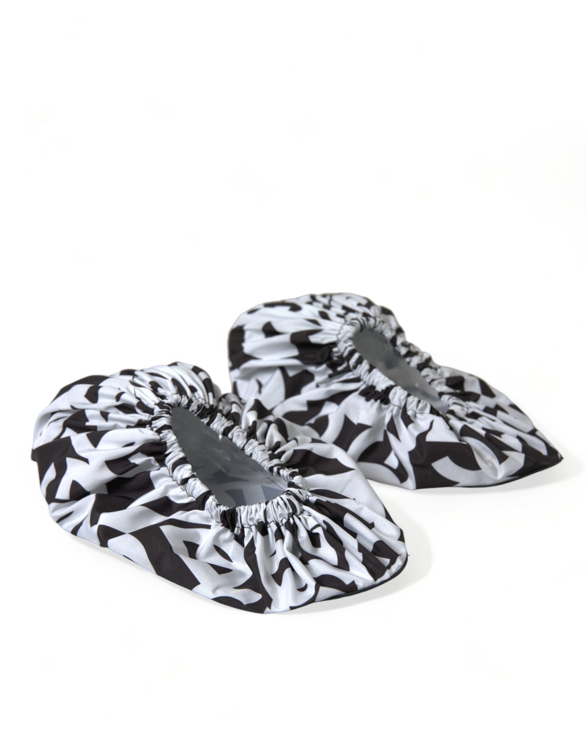 Dolce & Gabbana Dolce & Gabbana White Logo Print Nylon Slip On Flats Women's Shoes