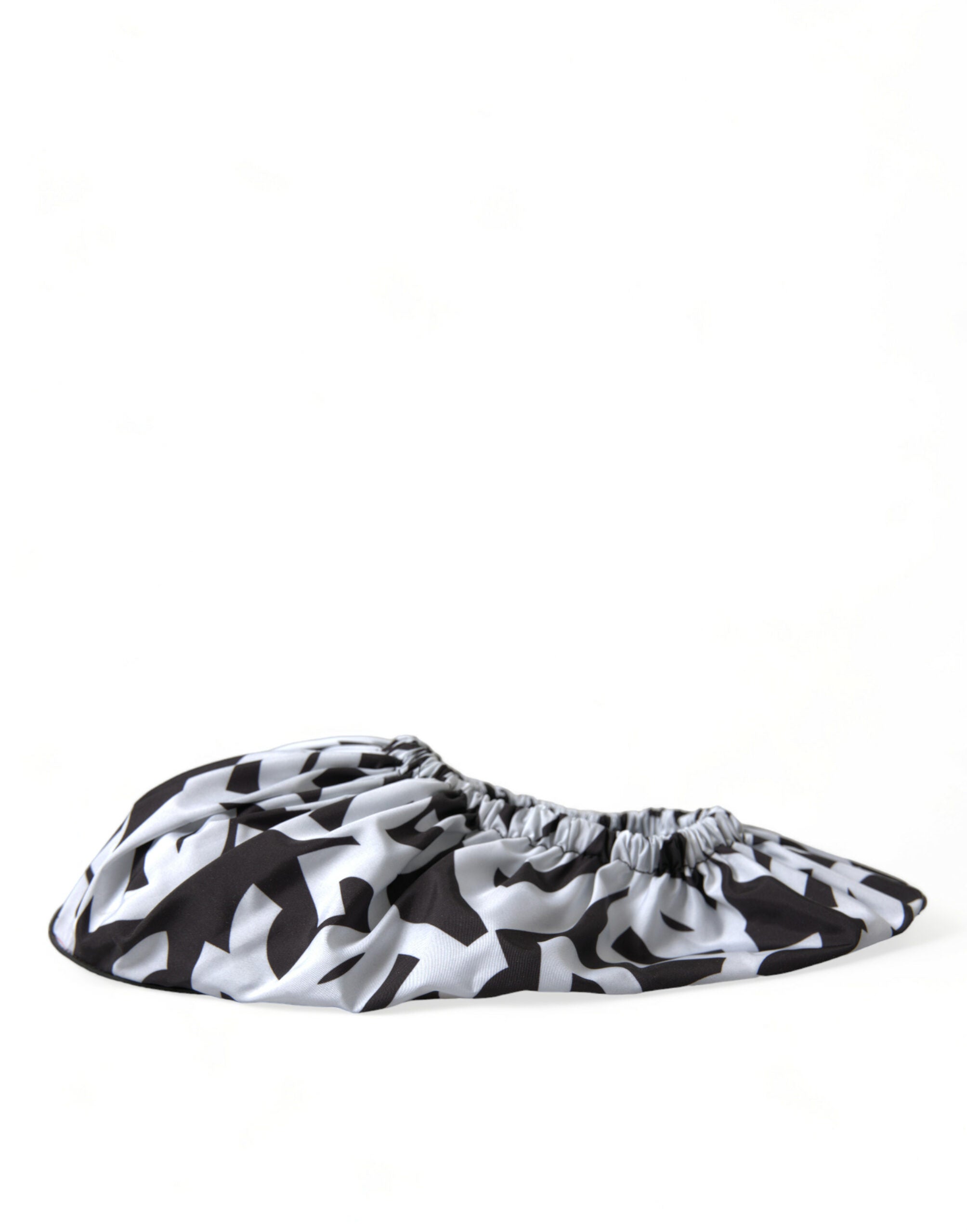 Dolce & Gabbana Dolce & Gabbana White Logo Print Nylon Slip On Flats Women's Shoes
