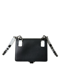 Dolce & Gabbana Dolce & Gabbana Black White Leather Crystal Embellished Cardholder Women's Wallet