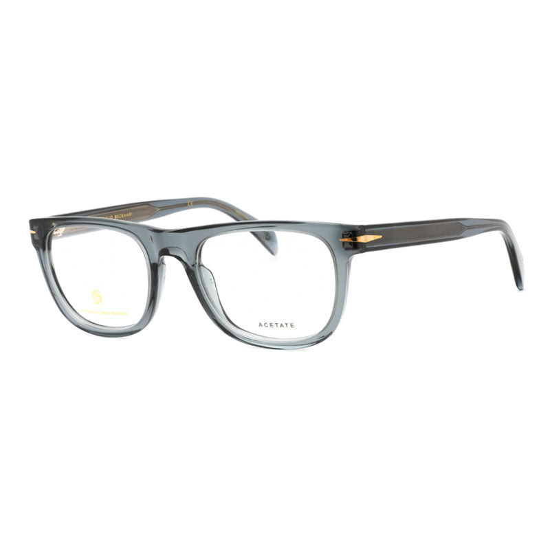 David Beckham Eyeglasses Rectangle Full Rim, Transparent Grey Frame and Clear Demo Lenses Lens DB70850KB700