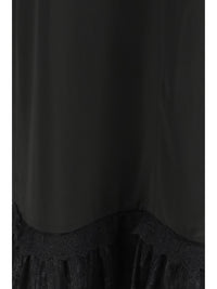 Ganni Women Lace-Trimmed Satin Long Dress