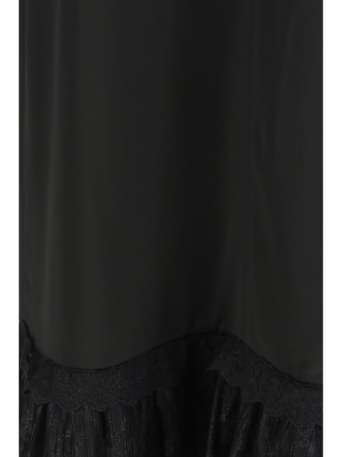 Ganni Women Lace-Trimmed Satin Long Dress