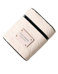 Dolce & Gabbana Dolce & Gabbana Light Pink Calf Leather Metal Logo Plaque Airpods Women's Case