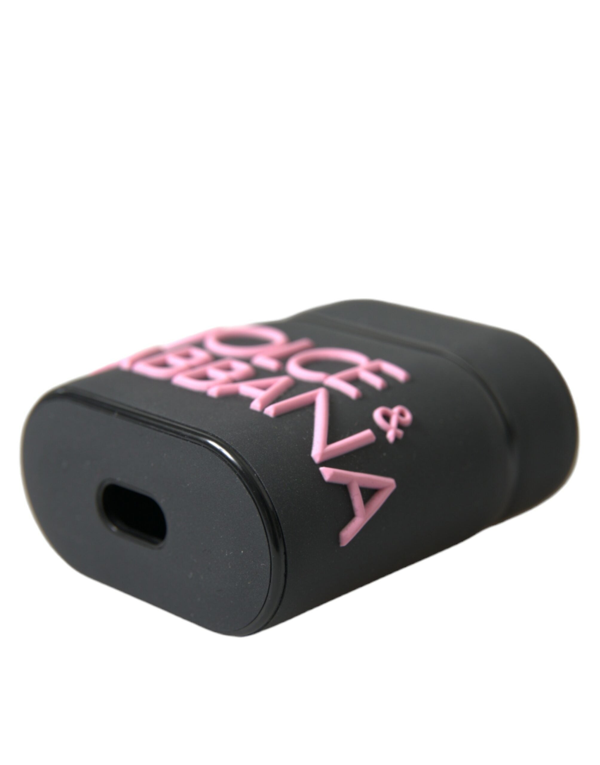 Dolce & Gabbana Dolce & Gabbana Black Pink Silicone Embossed Logo Airpods Women's Case