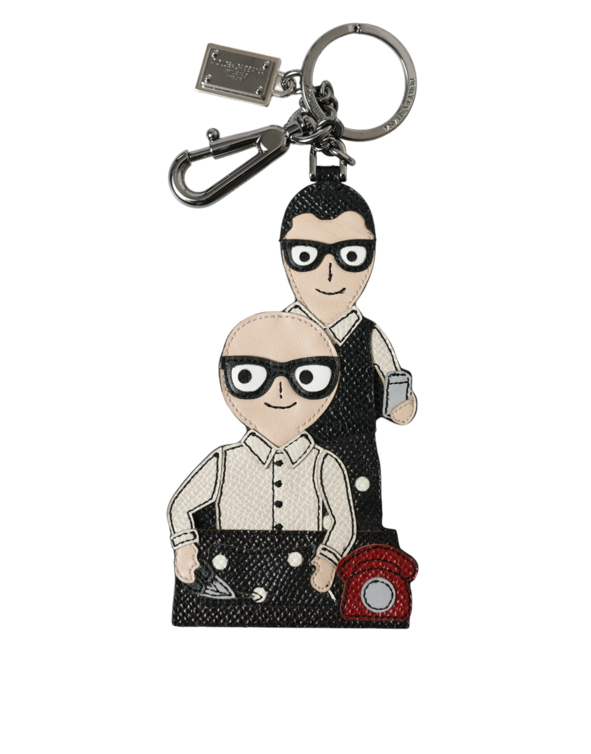 Dolce & Gabbana Dolce & Gabbana Leather Dominico Stefano #DGFAMILY Logo Badge Men's Keychain