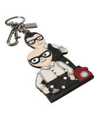 Dolce & Gabbana Dolce & Gabbana Leather Dominico Stefano #DGFAMILY Logo Badge Men's Keychain