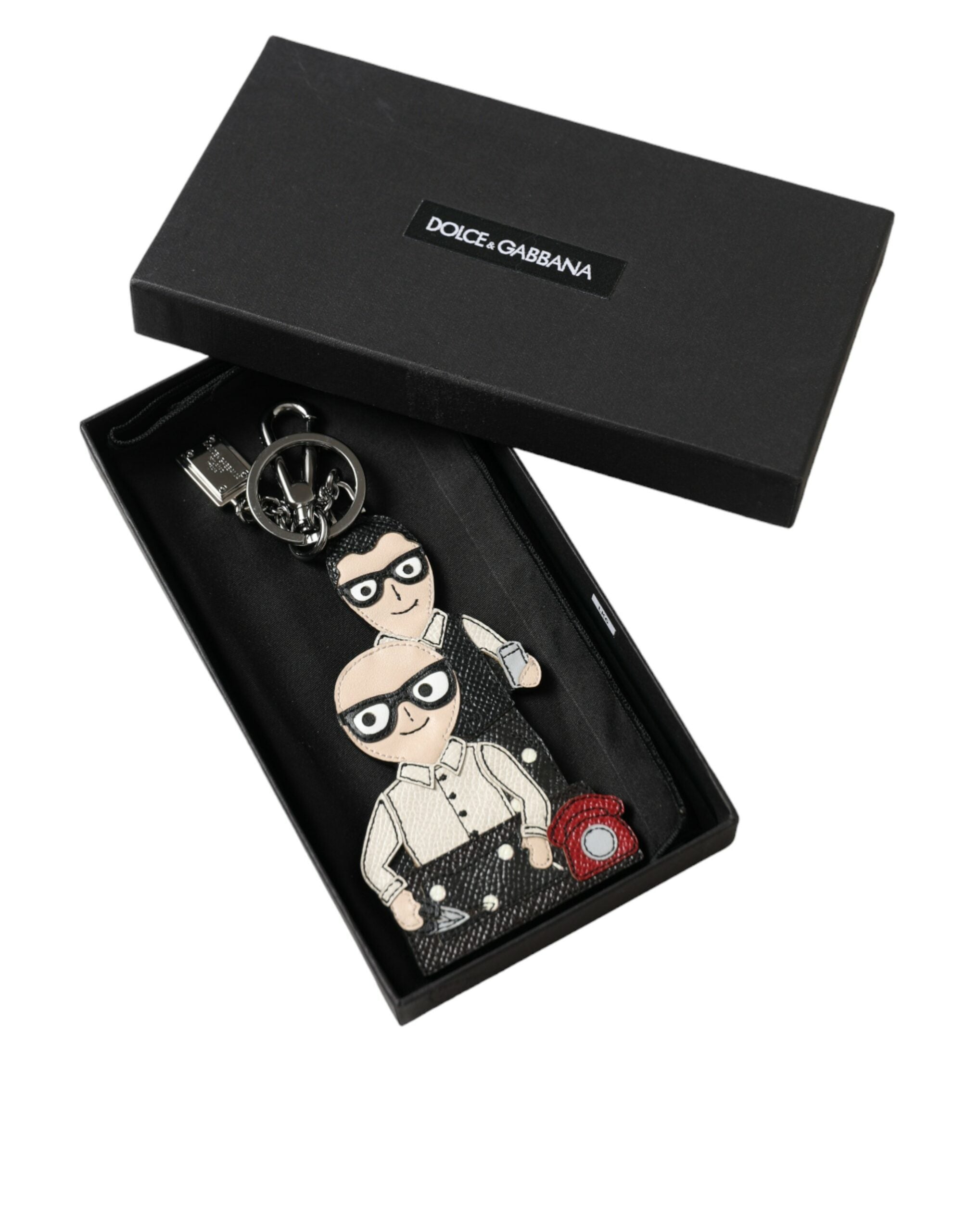 Dolce & Gabbana Dolce & Gabbana Leather Dominico Stefano #DGFAMILY Logo Badge Men's Keychain