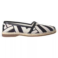 Dolce & Gabbana Dolce & Gabbana Black White Stripes Slip On Espadrille Men's Shoes
