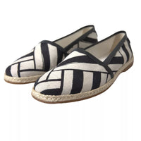 Dolce & Gabbana Dolce & Gabbana Black White Stripes Slip On Espadrille Men's Shoes