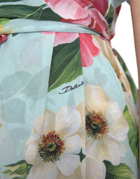 Dolce & Gabbana Dolce & Gabbana Blue Floral Wide Leg Wrap Jumpsuit Women's Dress