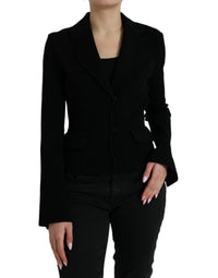 Dolce & Gabbana Dolce & Gabbana Black Viscose Single Breasted Blazer Women's Jacket