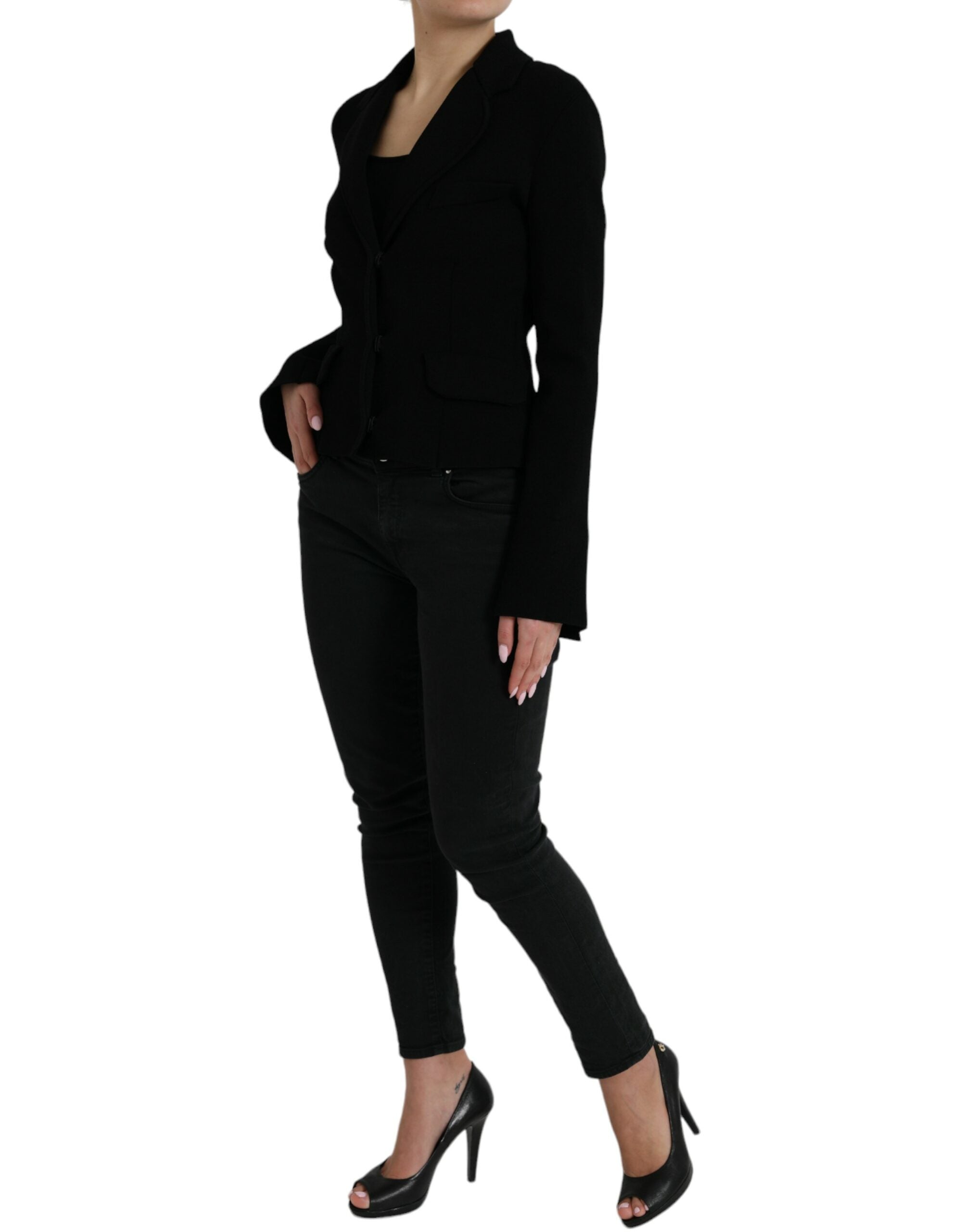 Dolce & Gabbana Dolce & Gabbana Black Viscose Single Breasted Blazer Women's Jacket