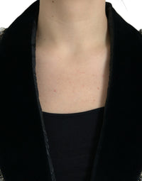 Dolce & Gabbana Dolce & Gabbana Black Crystal Embellished Overcoat Women's Jacket
