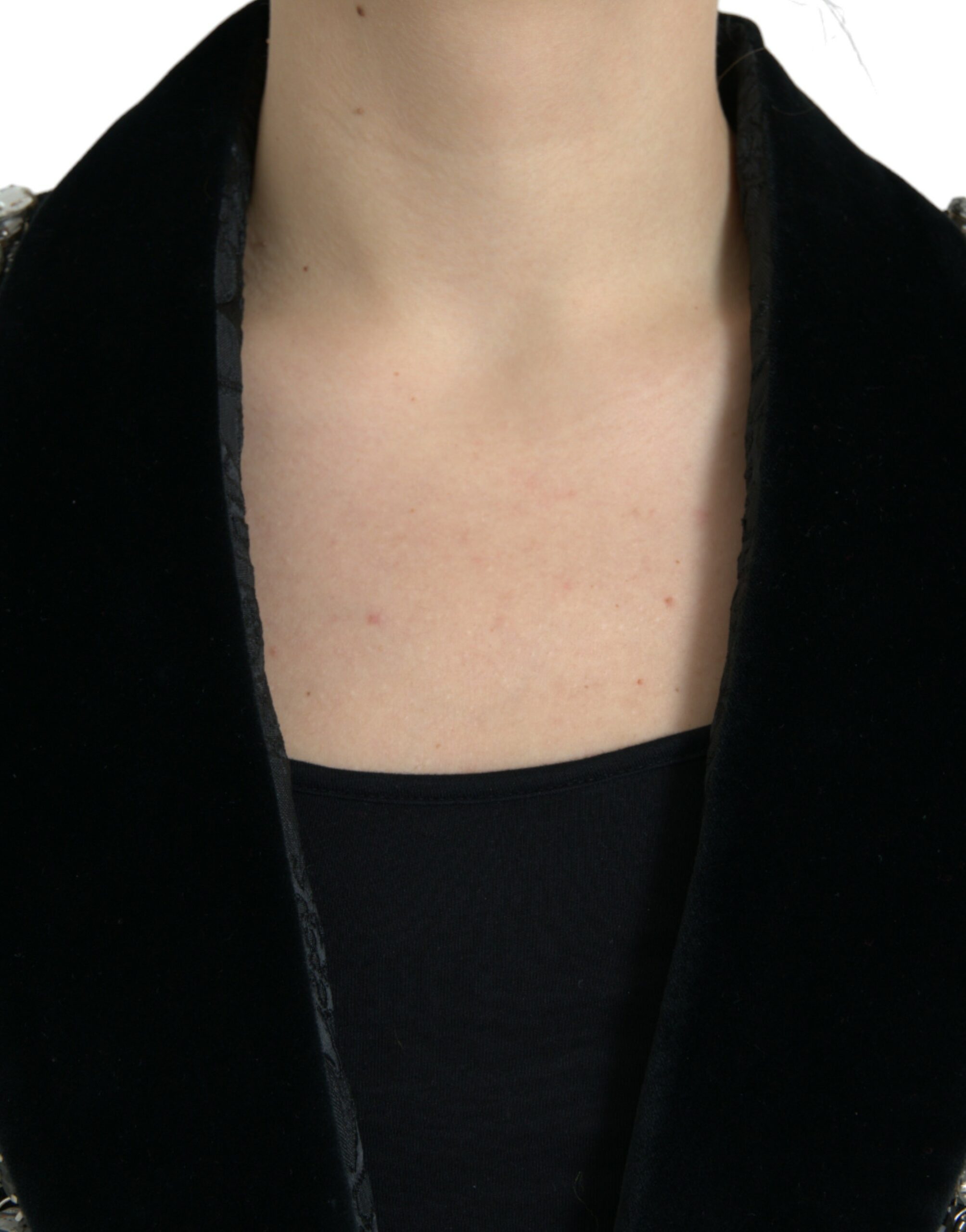 Dolce & Gabbana Dolce & Gabbana Black Crystal Embellished Overcoat Women's Jacket