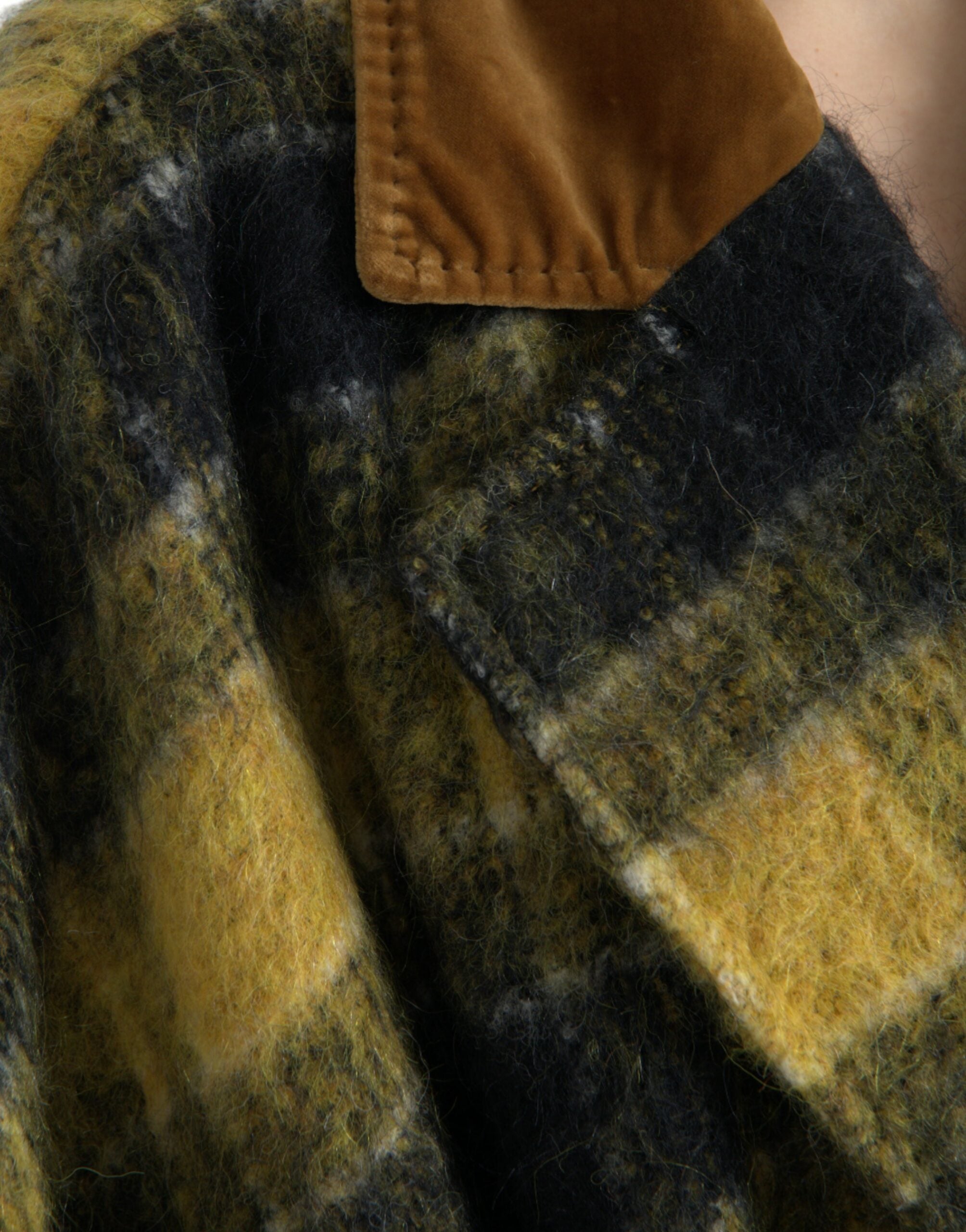 Dolce & Gabbana Dolce & Gabbana Yellow Checkered Long Sleeve Coat Women's Jacket