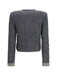 Balmain Women Quilted Sequin Cardigan With Decorative Buttons