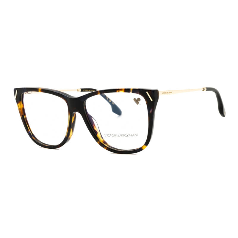 Victoria Beckham Eyeglasses Square Full Rim, Blonde Havana Frame and Clear Demo Lenses Lens VB2636222