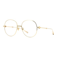 Valentino Eyeglasses Round Full Rim, Light Gold Frame and Clear Demo Lens Lens VLX-136A