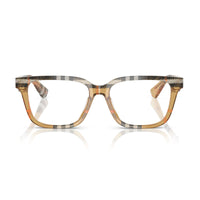 Burberry Eyeglasses Square Full Rim, Check Sand Frame and Clear Demo Lenses Lens BE2425D4146