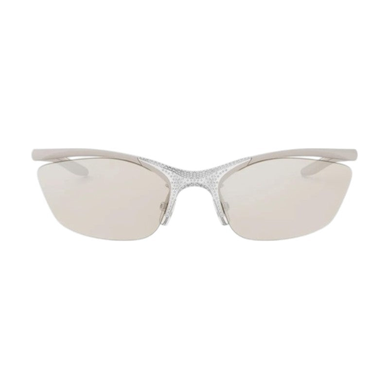 Fendi Sunglasses Cat Eye Semi Rim, Beige Frame and Light Brown Lens FE40176U46G