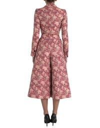 Dolce & Gabbana Dolce & Gabbana Pink Floral Jacquard Slim Fit 2 Piece Women's Suit
